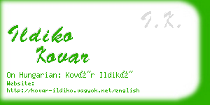 ildiko kovar business card